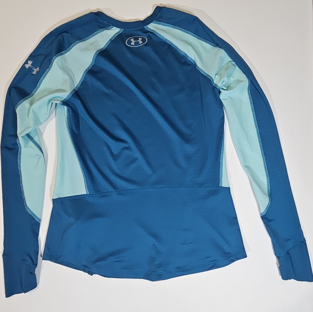 Under‎ Armour Womens Athletic Top Small Teal Blue Running Performance Workout